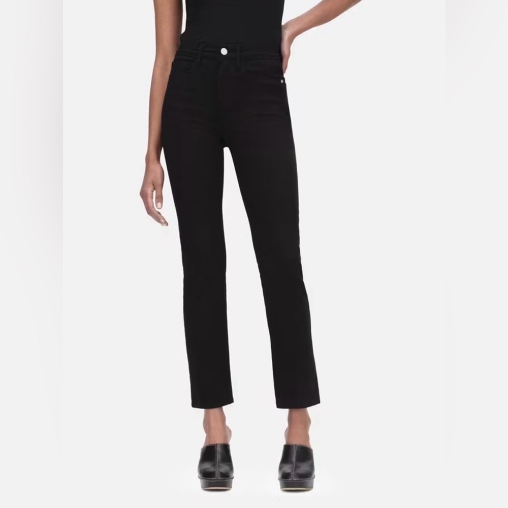 NEW Frame Denim Women’s Dark Le High Straight Leg Jeans in Film Noir size 24